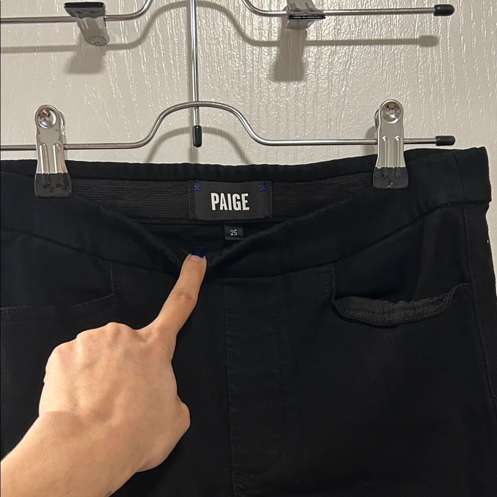 PAIGE Black Pants — Slim Fit Stretch Trousers